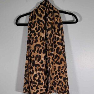 Leopard print semi-sheer scarf shawl wrap. EUC